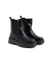 Biker con elastico e fondo carro-armato - NERO