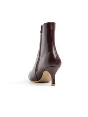 Pointed-toe patent leather ankle boot - WINE