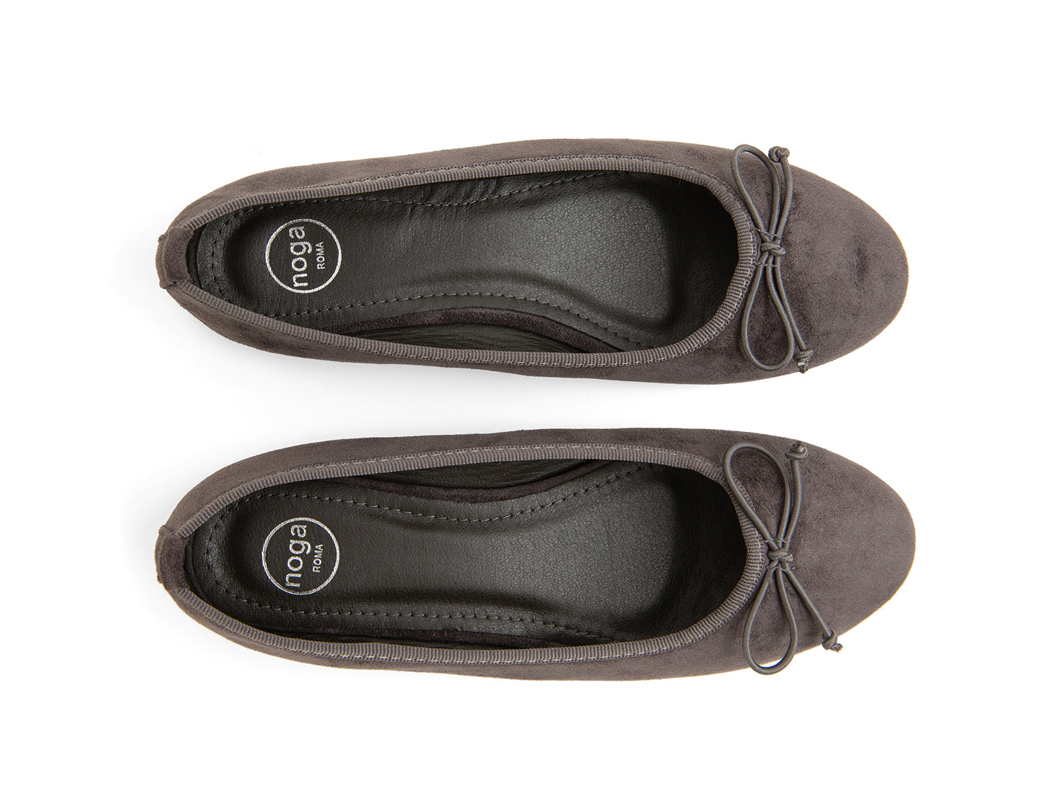 Ballerina scamosciata con fiocco - KHAKI