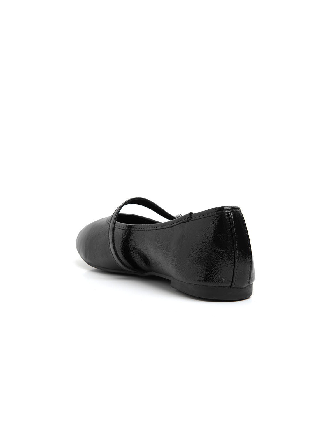 Ballerina a mandorla con cinturino - NERO