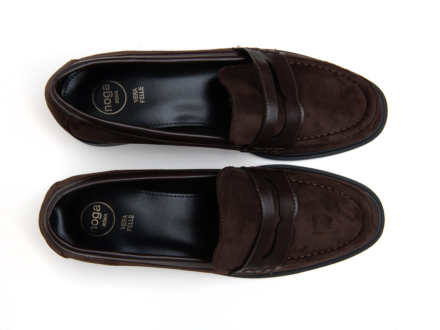 Mocassino in simil camoscio - MARRONE