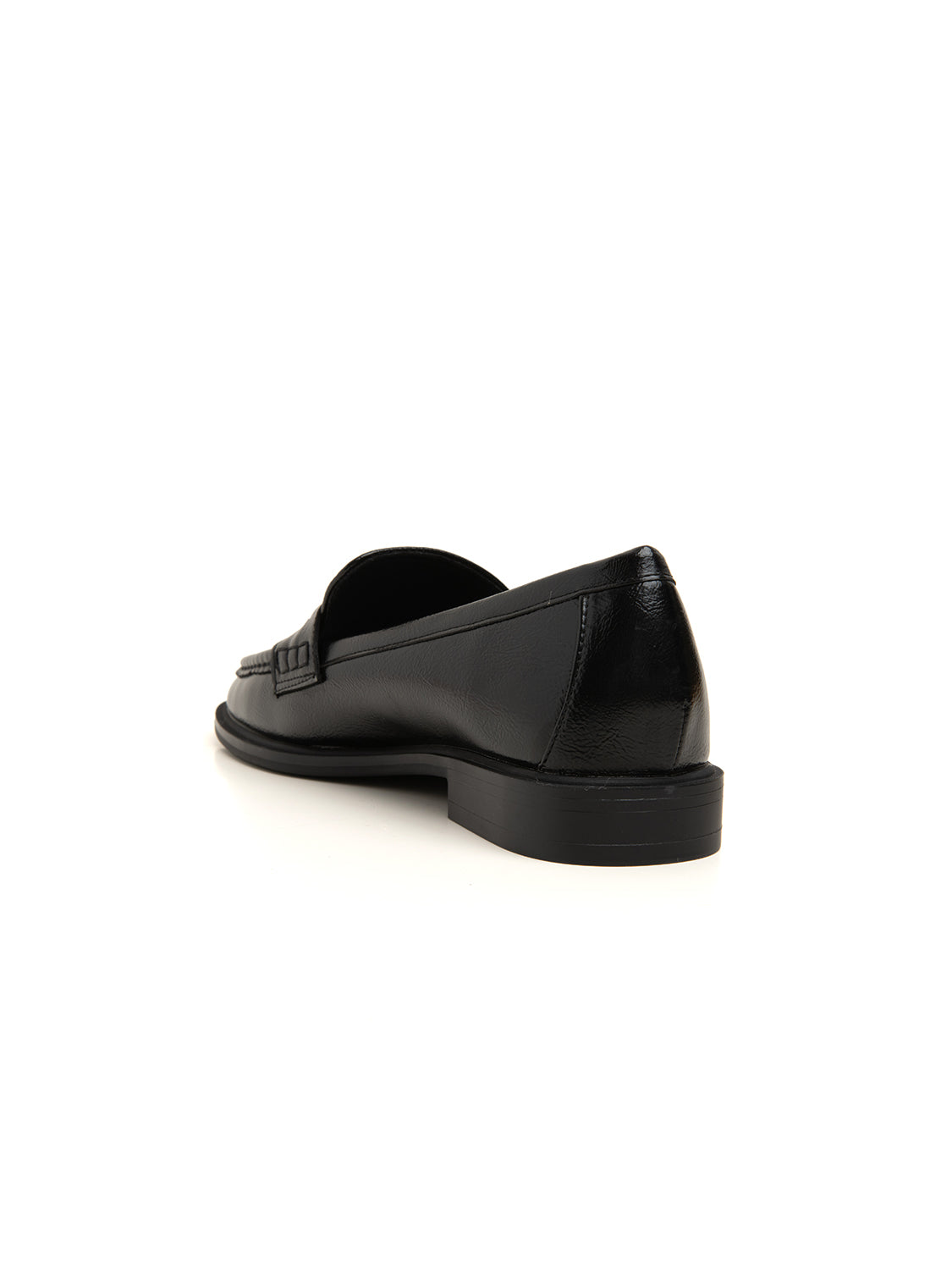 Mocassino martellato con fascia penny - NERO