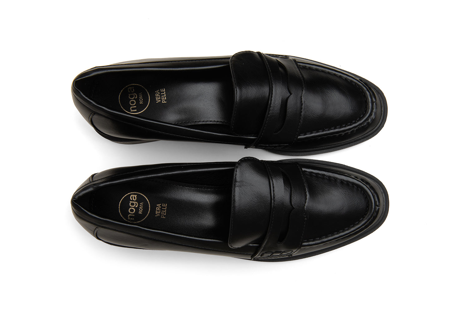 Mocassino classico con fascia penny - NERO