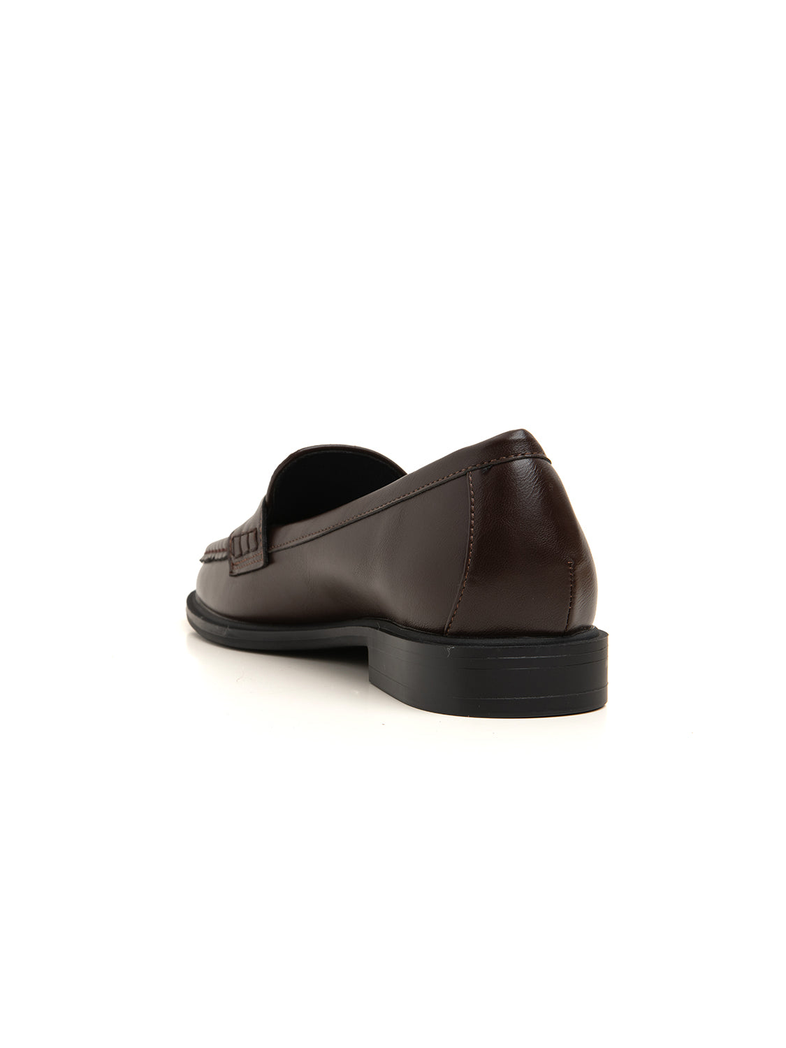 Loafer with front stitching - BROWN