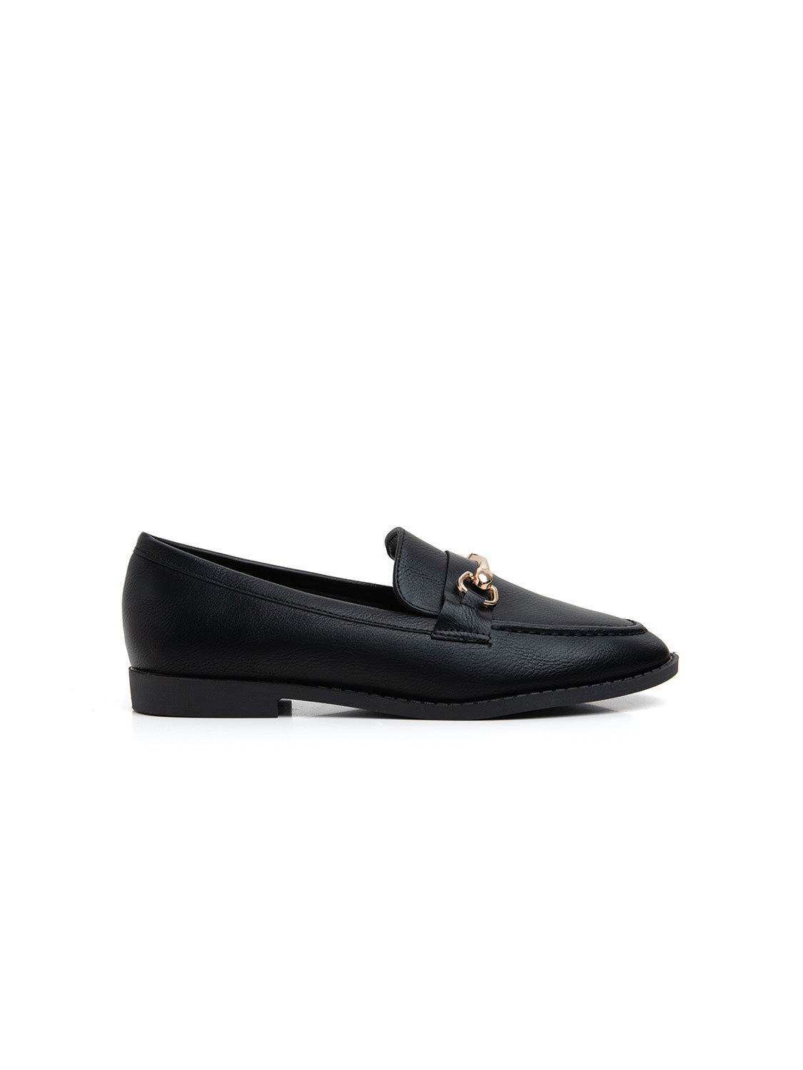Mocassino con morsetto oro - NERO