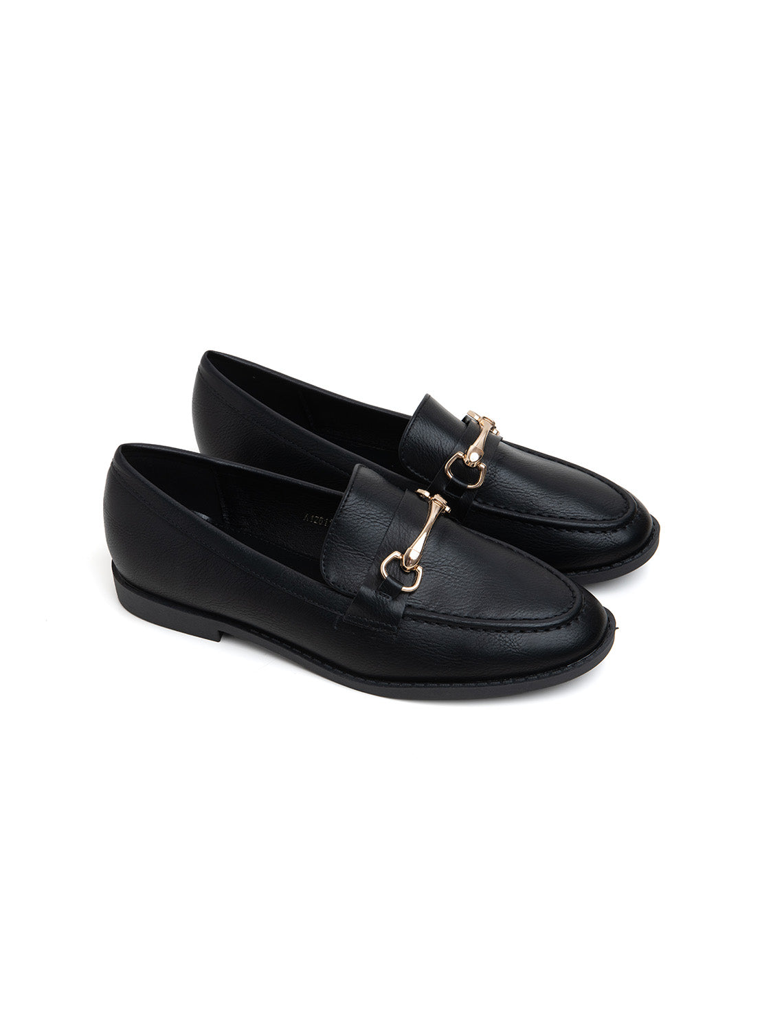 Mocassino con morsetto oro - NERO