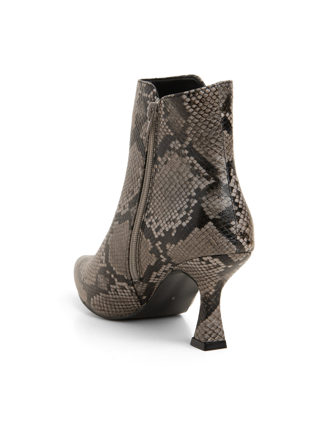 Pointed python print ankle boot - BLACK