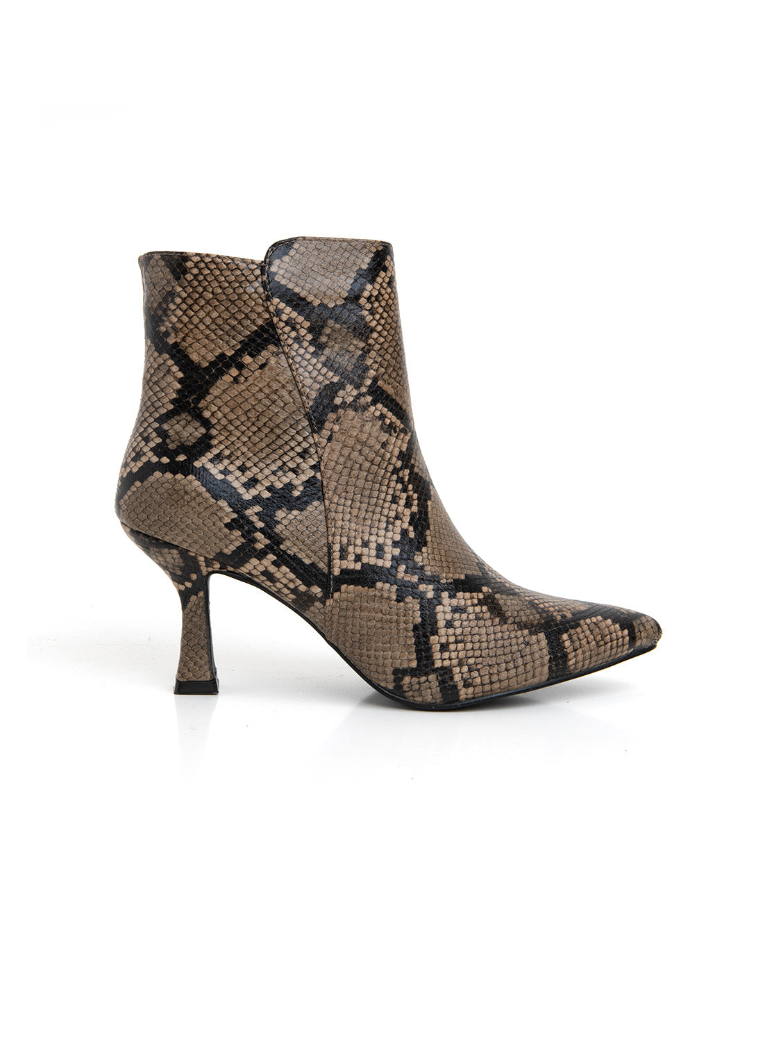 Tronchetto pitonato tacco kitten - MARRONE