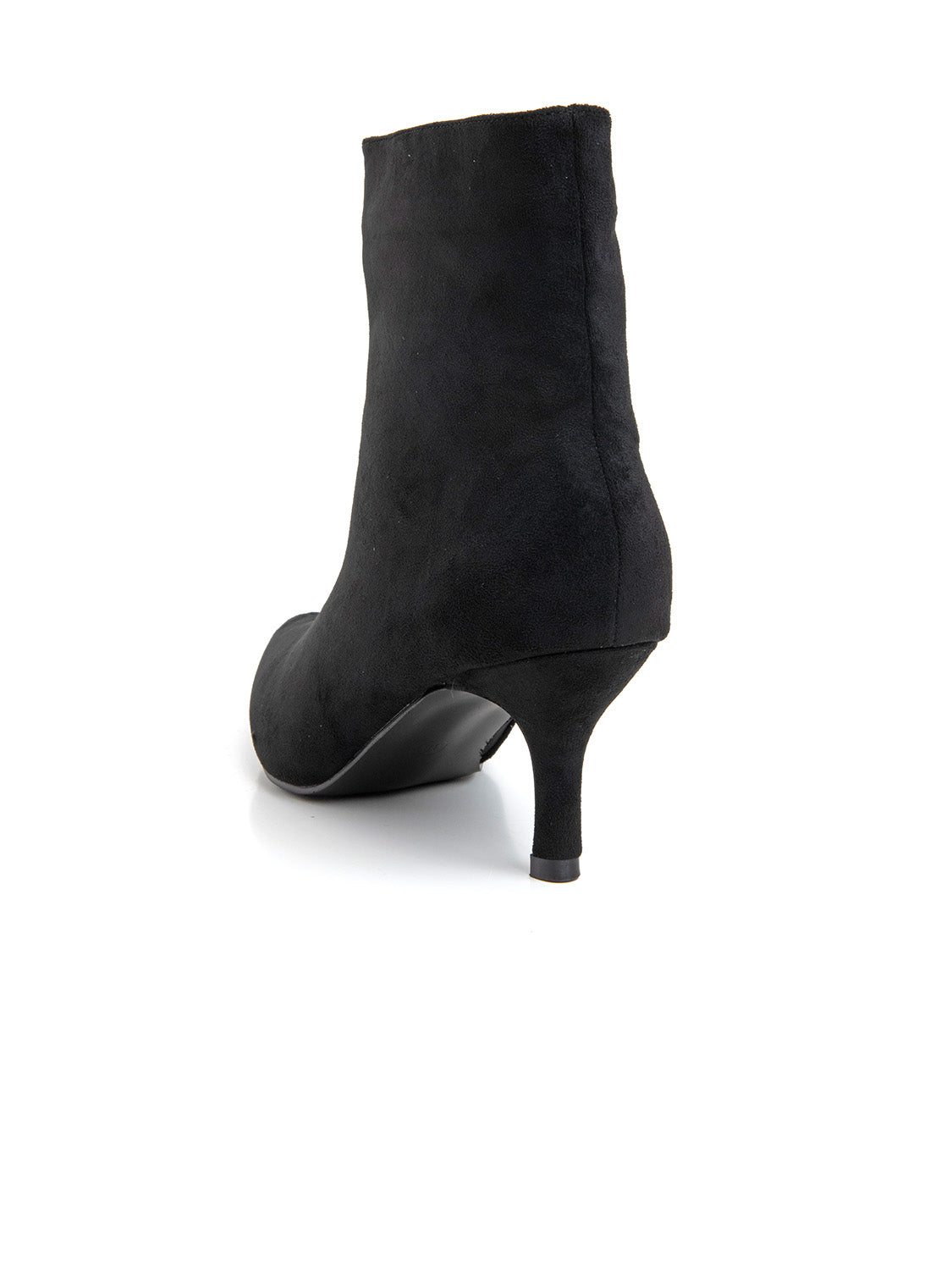 Tronchetto in simil camoscio con tacco kitten  - NERO