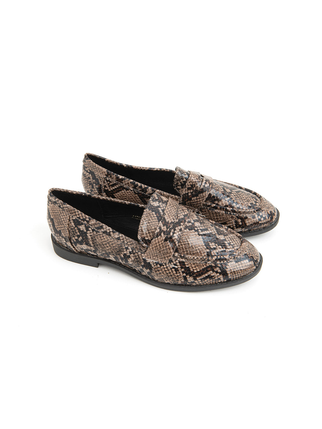Snake-effect loafers - GREY