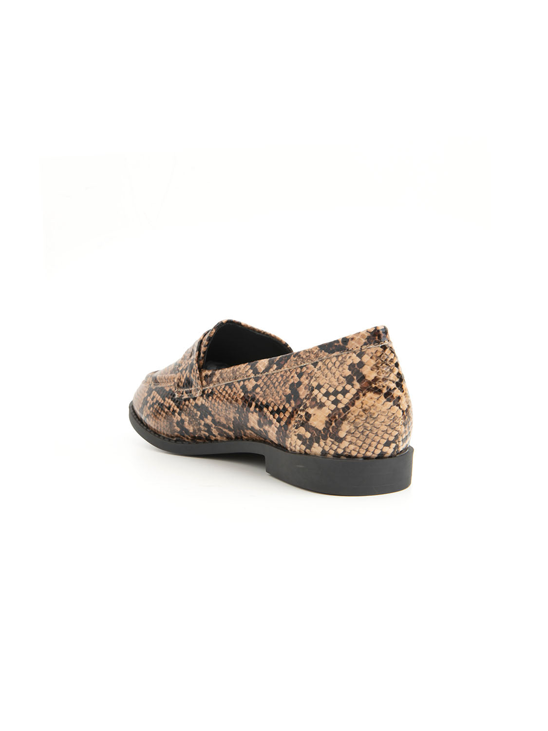 Snake-texture loafer - KHAKI