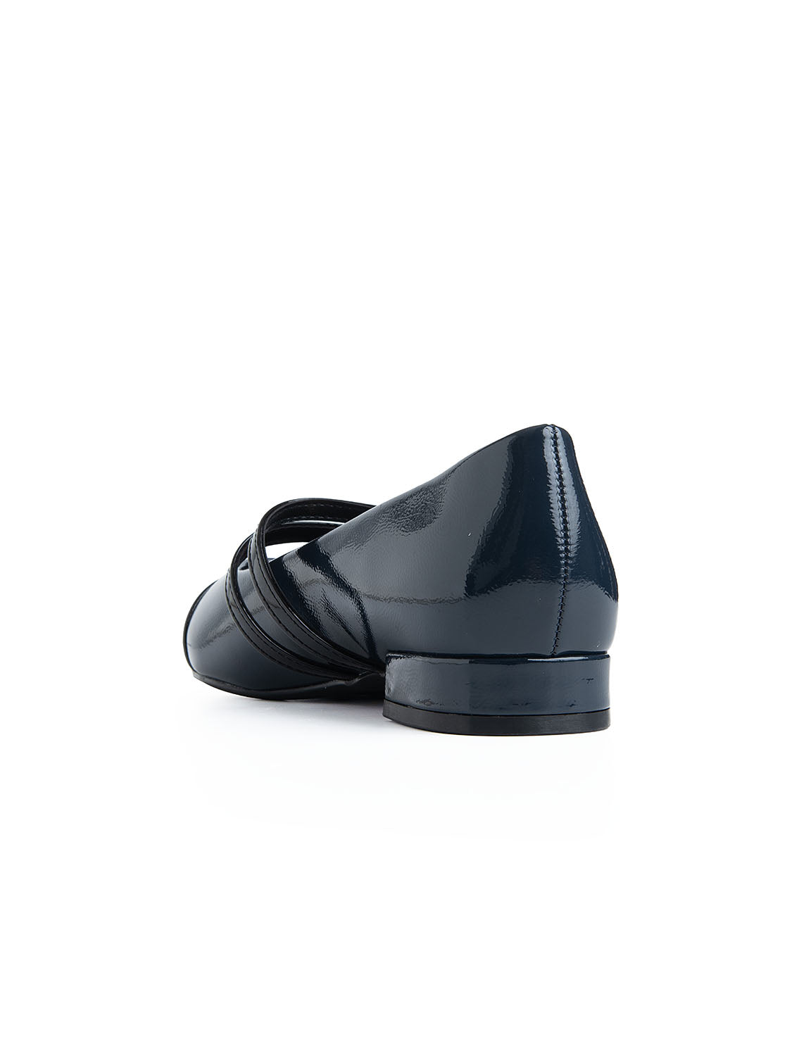 Ballerina a punta in vernice con cinturini - NAVY