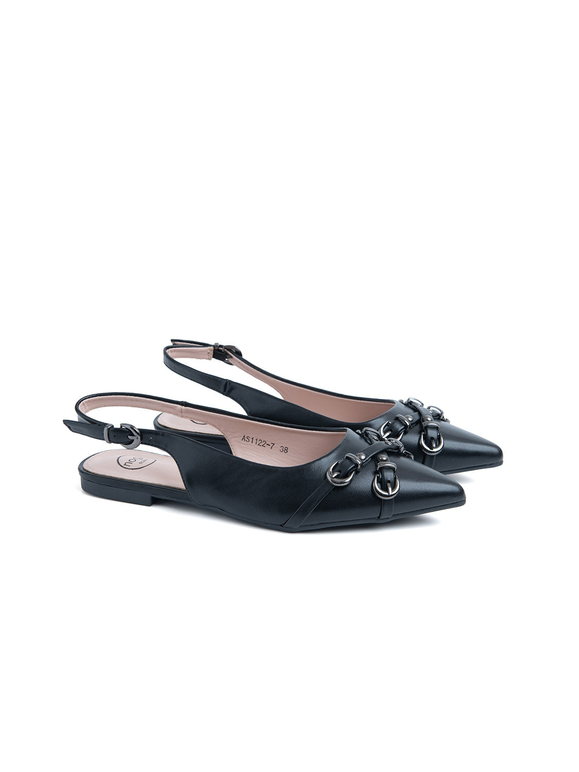 Slingback con cinturino sulla punta - NERO