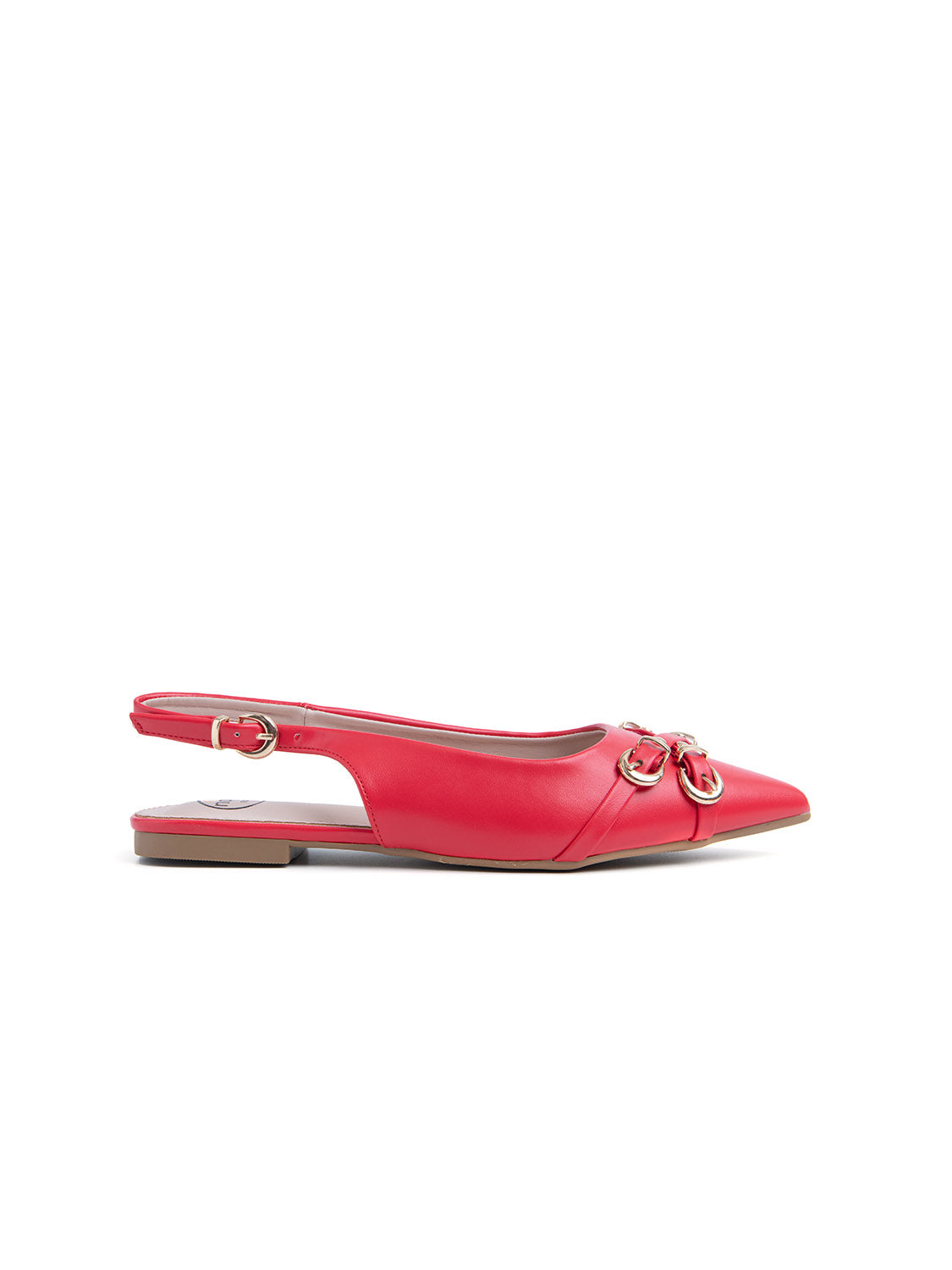 Slingback with strap on the toe - RED