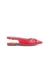 Slingback with strap on the toe - RED