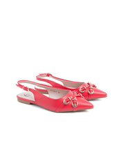 Slingback with strap on the toe - RED