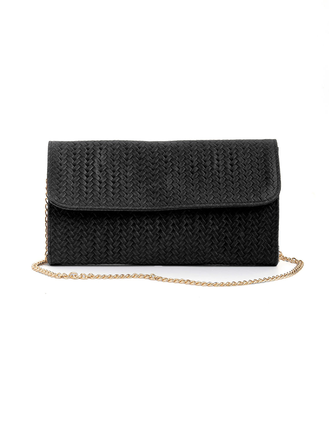 Borsa clutch in vera pelle - NERO
