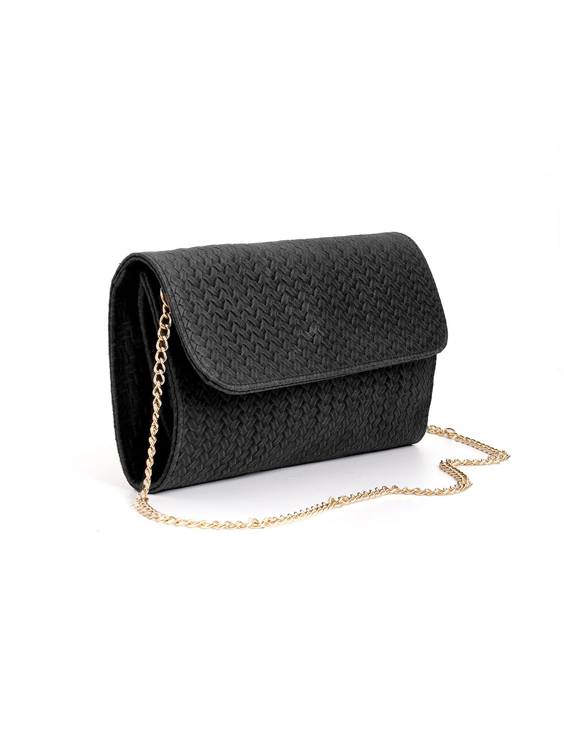 Borsa clutch in vera pelle - NERO