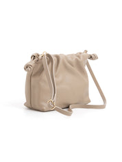 Borsa a Tracolla "Cloud" in Vera Pelle Martellata - TAUPE
