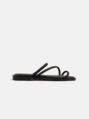 Ciabatta flat con micro strass - NERO