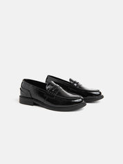 Patent moccasin - BLACK