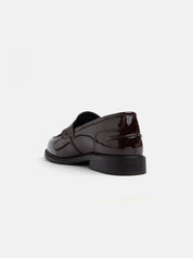 Patent leather moccasin - BORDEAUX