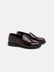 Patent leather moccasin - BORDEAUX