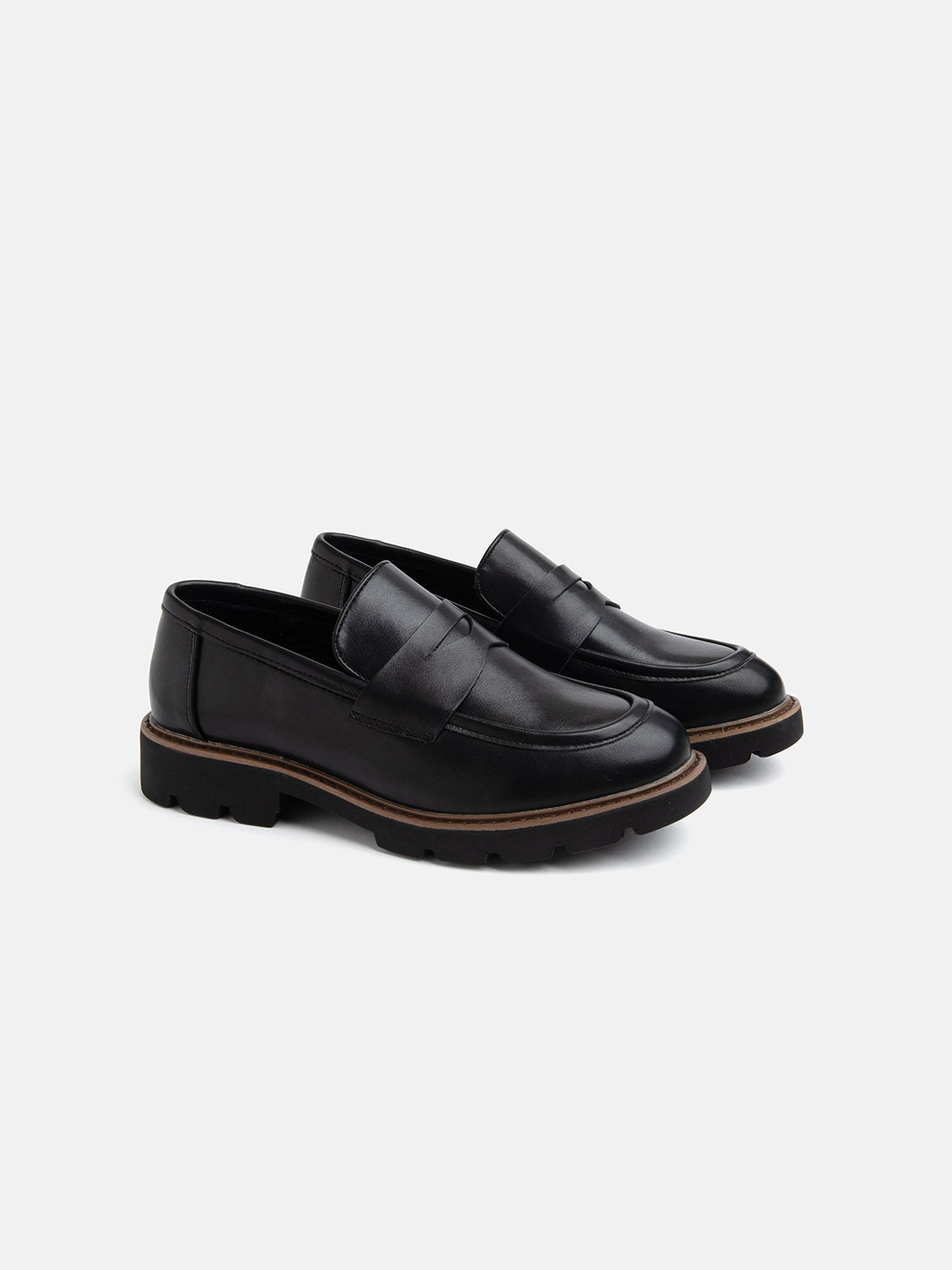 Rubber sole moccasin - BLACK