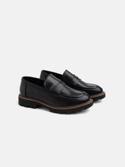 Rubber sole moccasin - BLACK