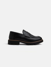 Rubber sole moccasin - BLACK