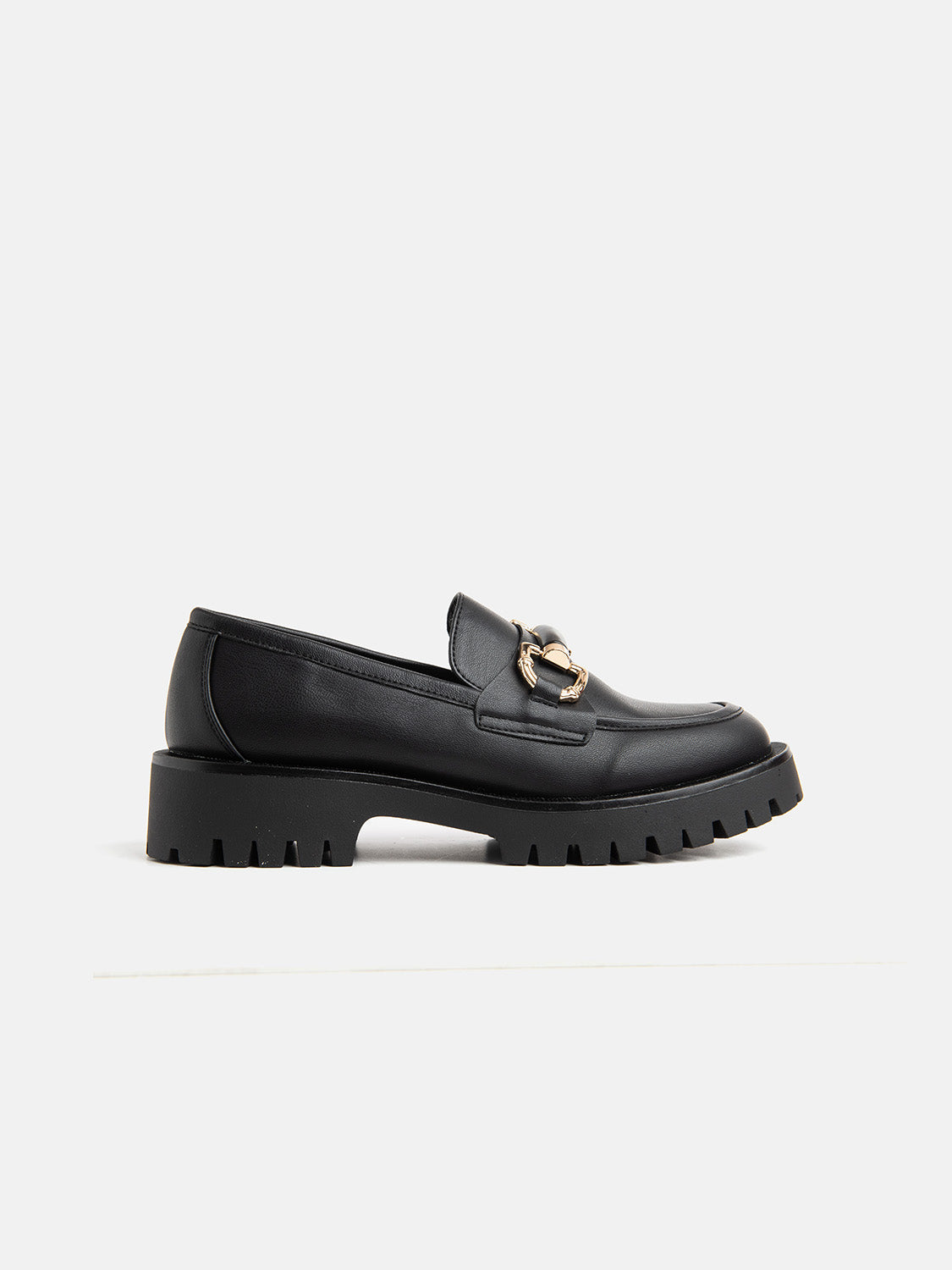 Gold Clamp Moccasin - BLACK