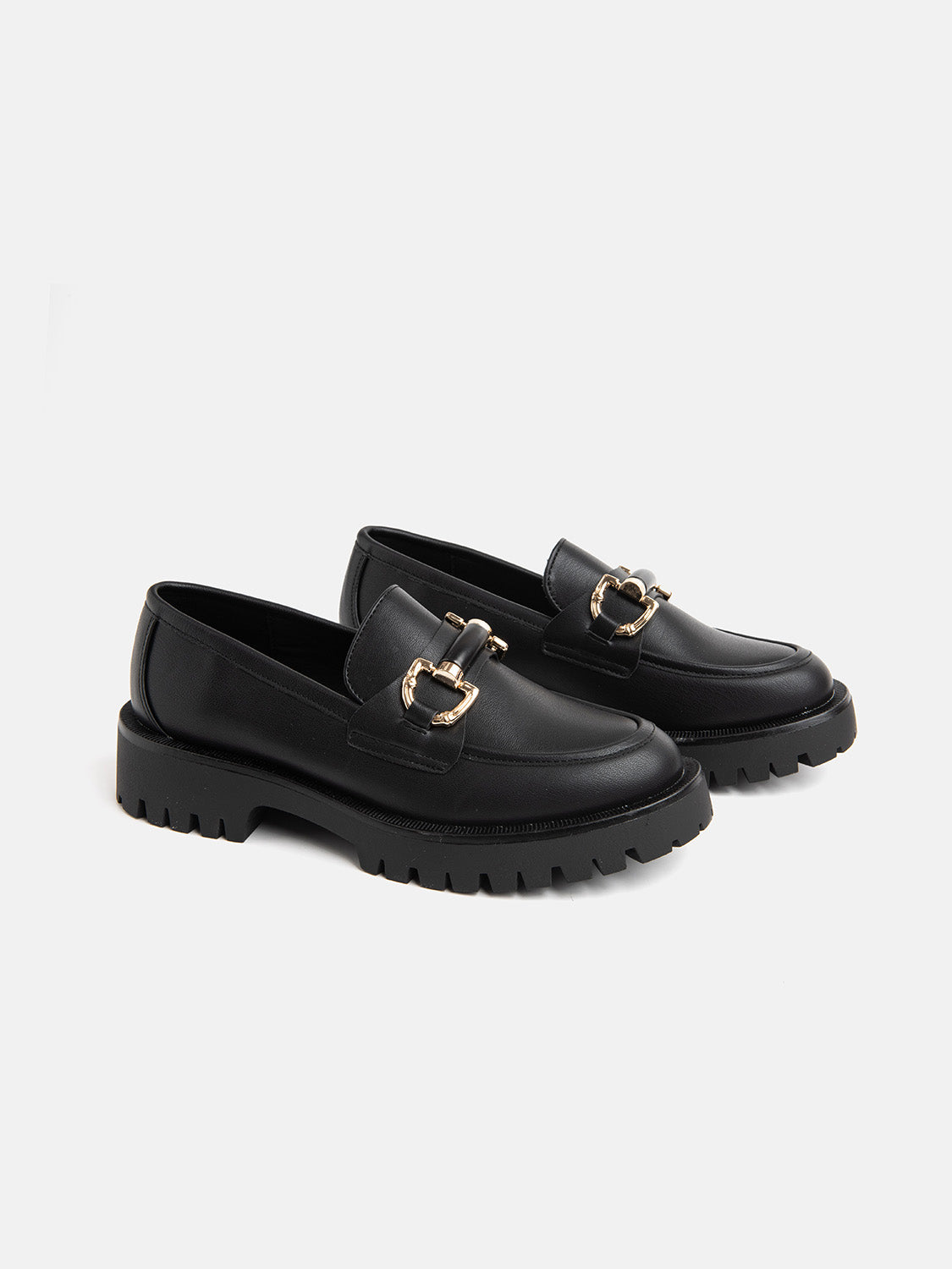 Gold Clamp Moccasin - BLACK