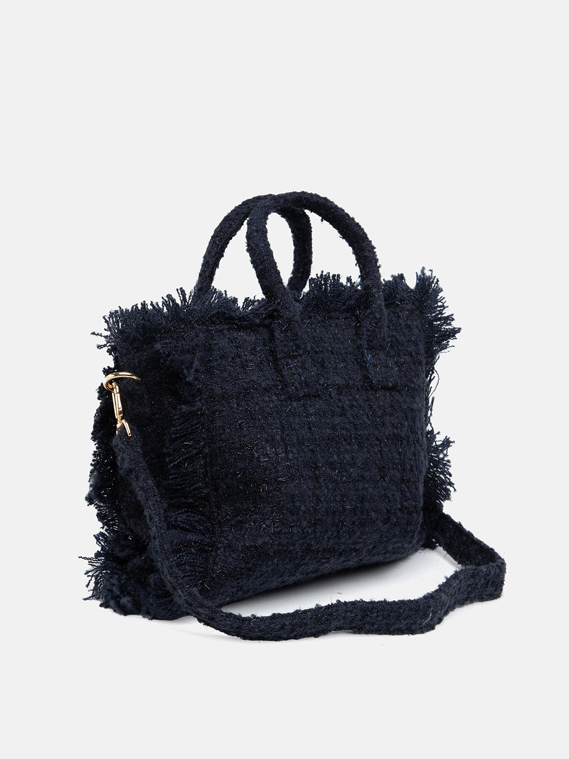 Borsa grande quadrata in peluche con tracolla - BLUE