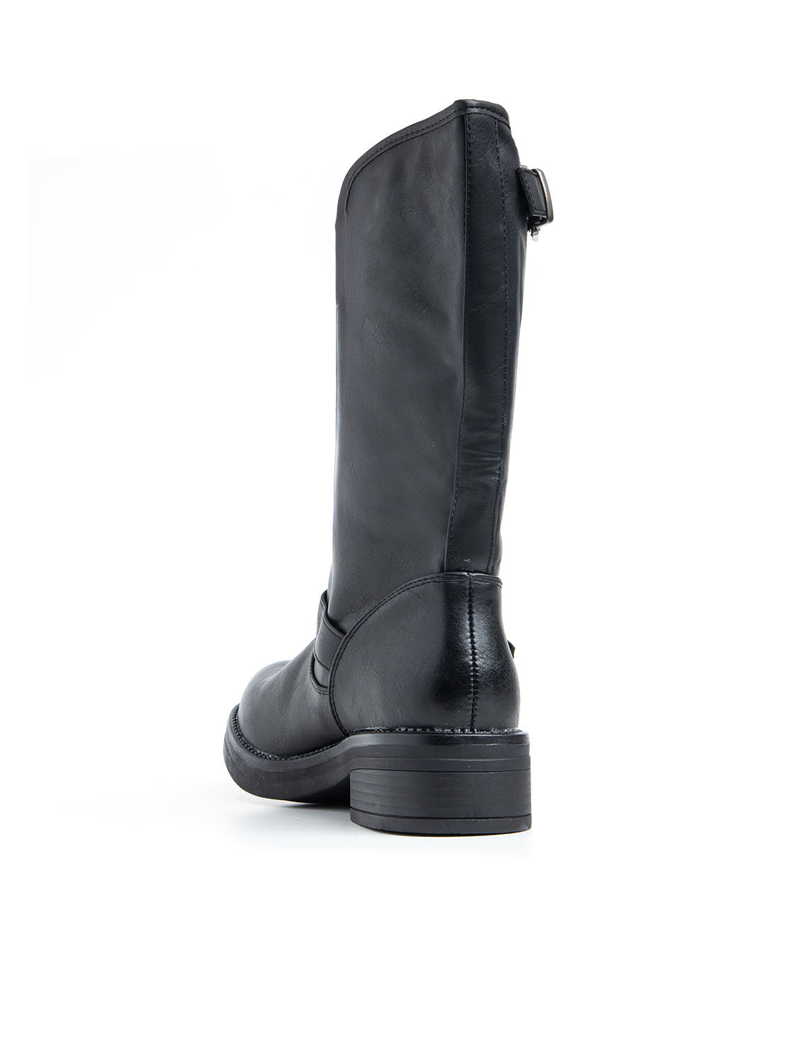 Stivale modello biker con fibbie - NERO