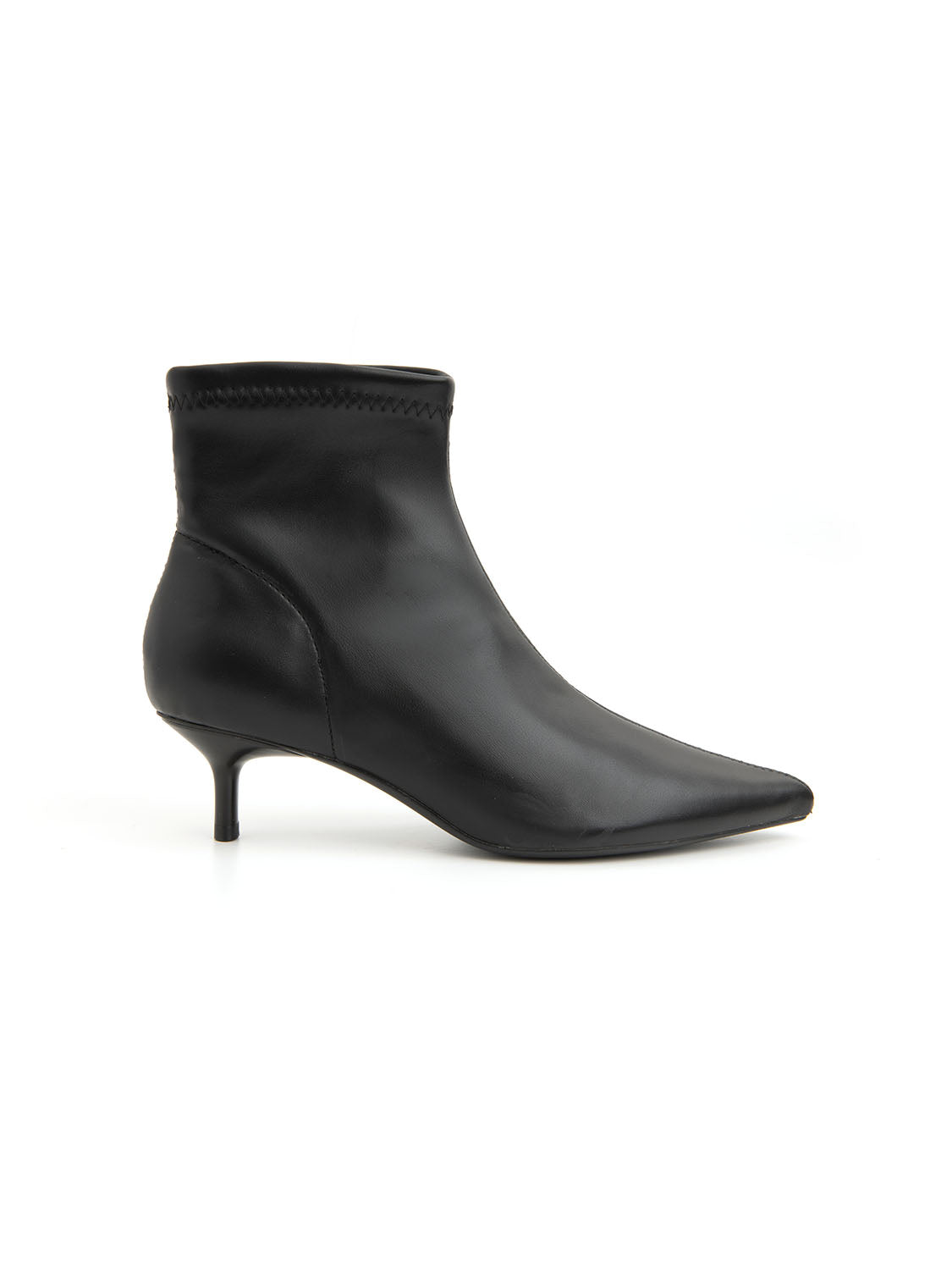 Tronchetto a punta con tacco kitten - NERO