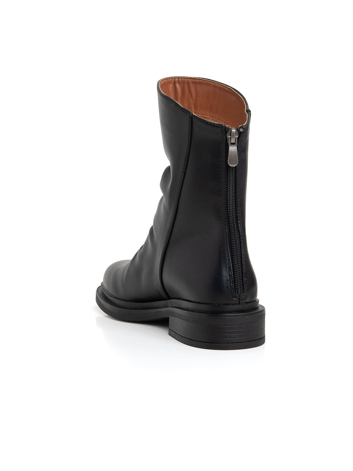 Stivaletto goffrato con zip - NERO