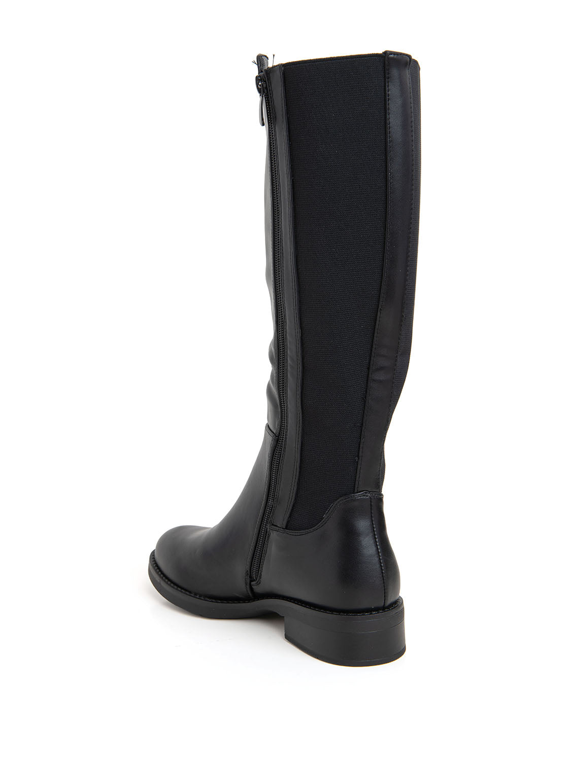 Stivale alto con doppio elastico - NERO