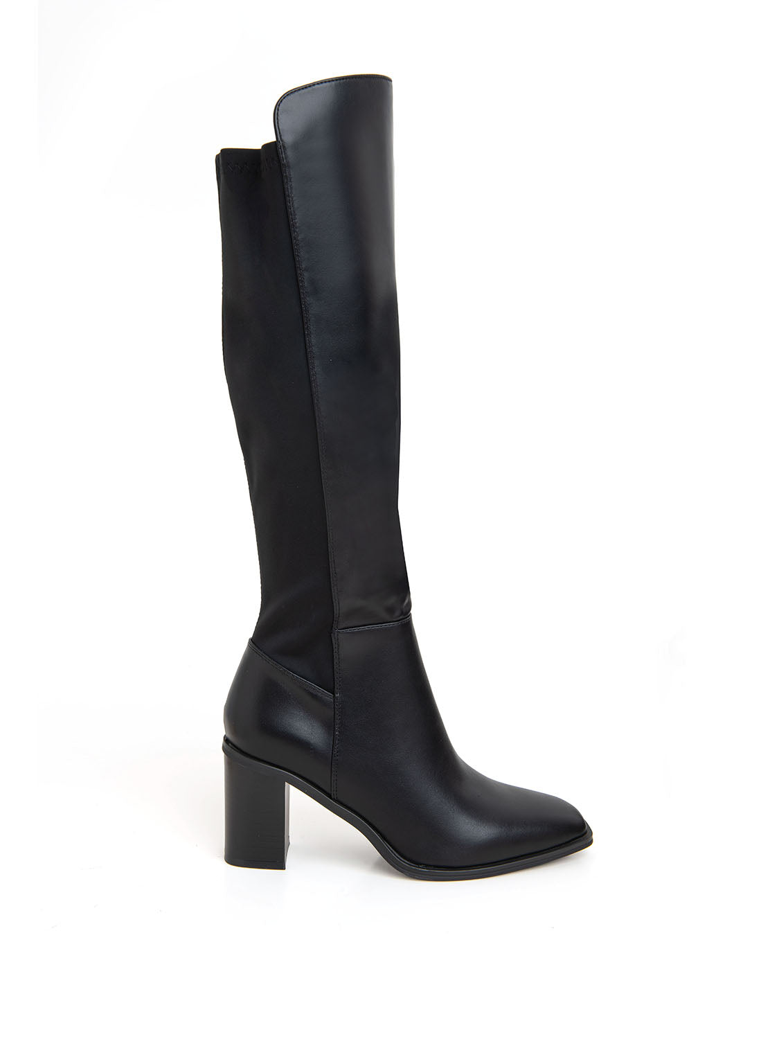 Stivale gambale alto con tacco - NERO