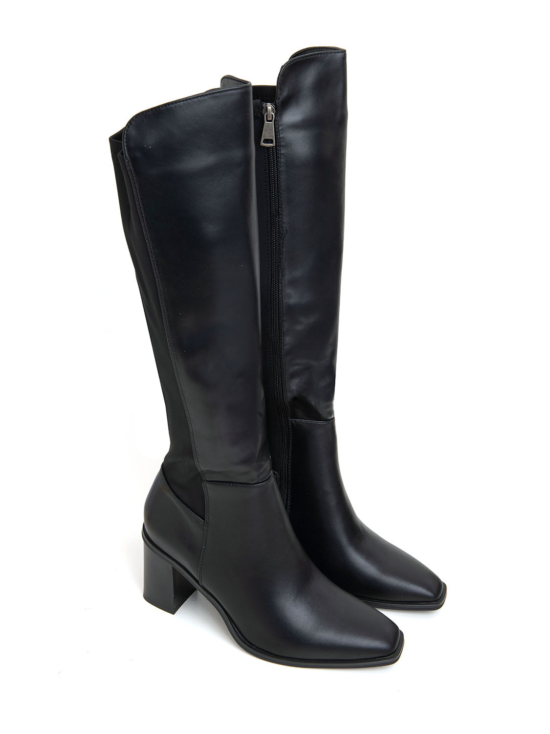 Stivale gambale alto con tacco - NERO