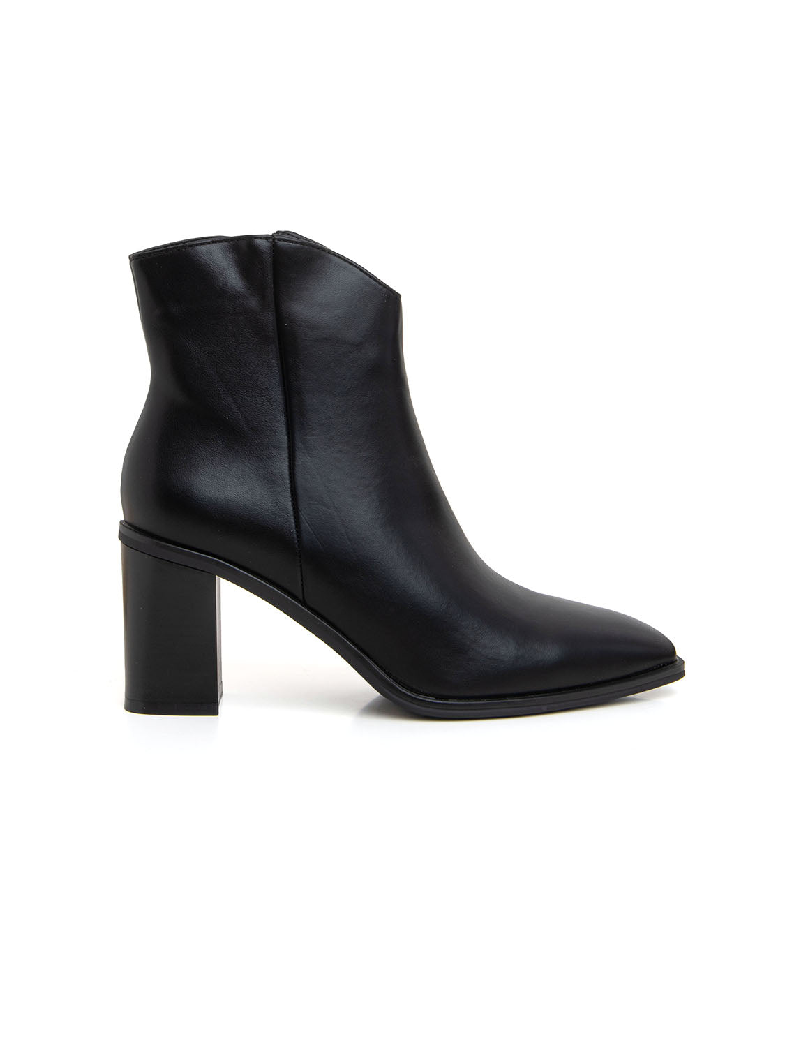 Tronchetto punta quadrata con tacco 12 - NAPPA NERO