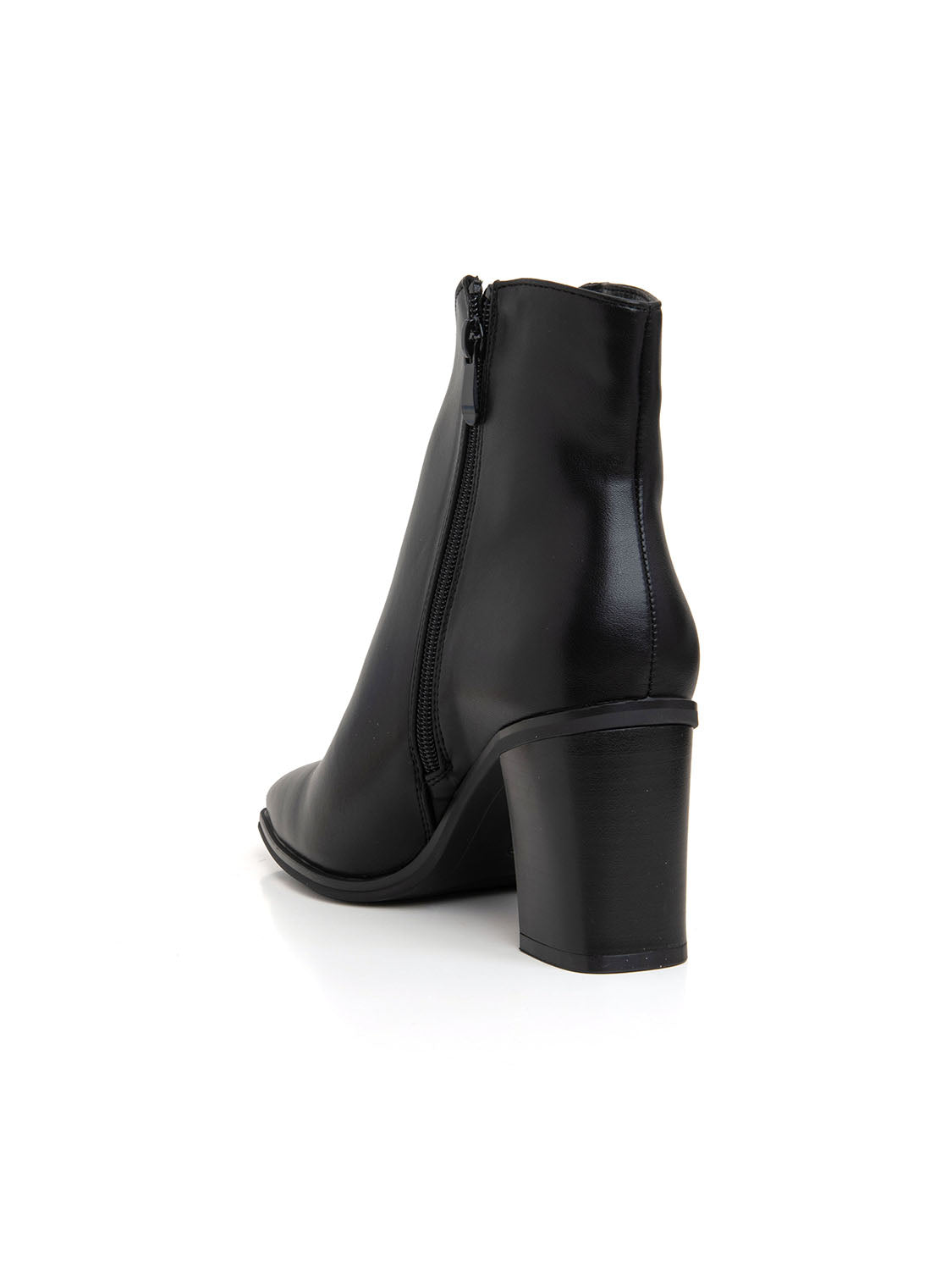 Tronchetto punta quadrata con tacco 12 - NAPPA NERO