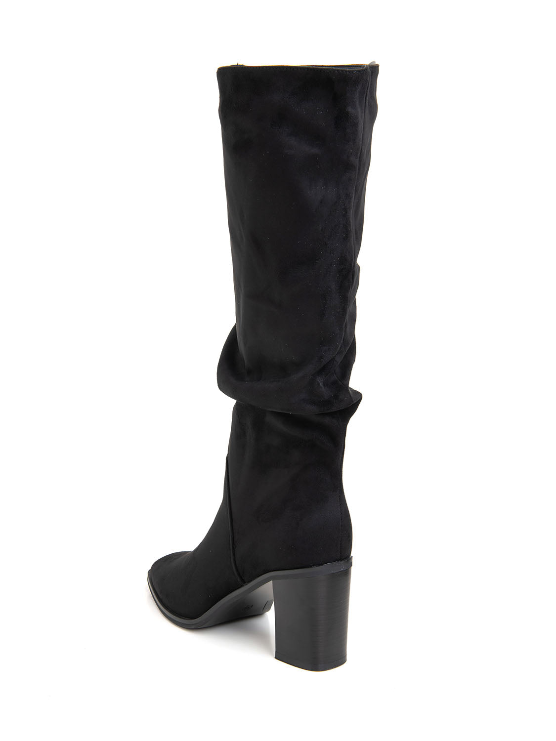 Stivale elegante scamosciato con tacco alto - NERO