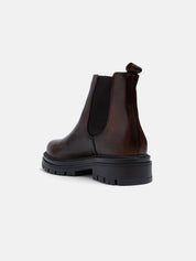 Chelsea boot in real leather - BROWN