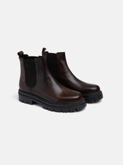 Chelsea boot in real leather - BROWN