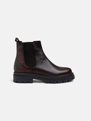 Chelsea boot in real leather - BROWN