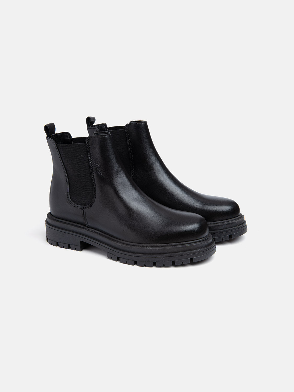 Chelsea boot in real leather - BLACK