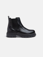 Chelsea boot in real leather - BLACK