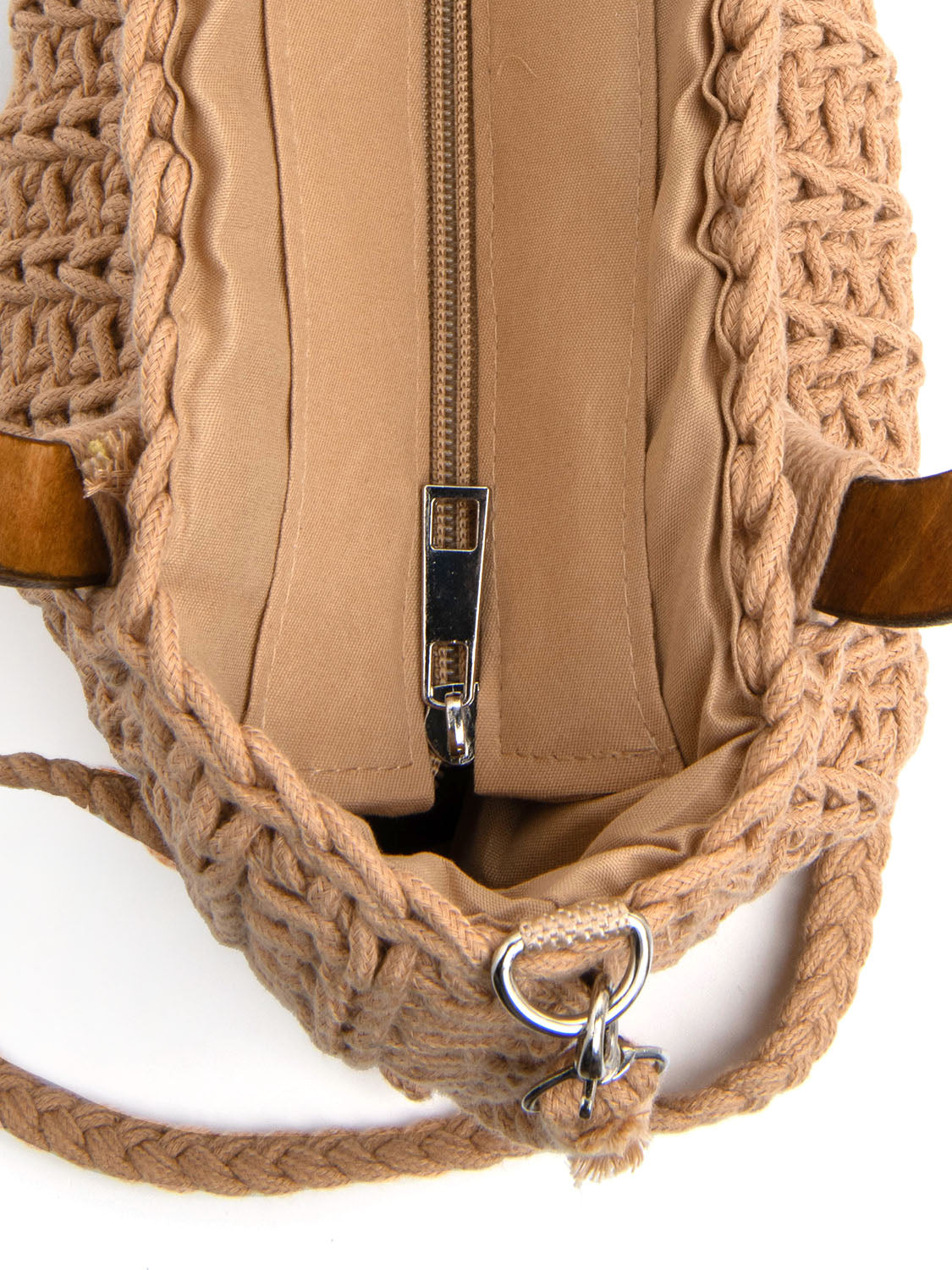 Borsa con manico in legno - KHAKI