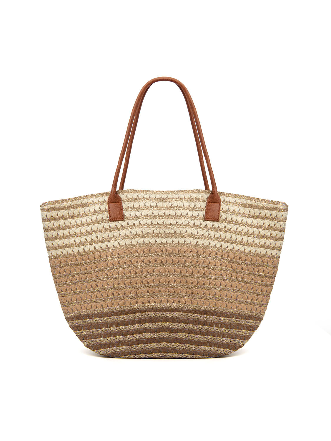 Borsa in paglia multicolore - BEIGE