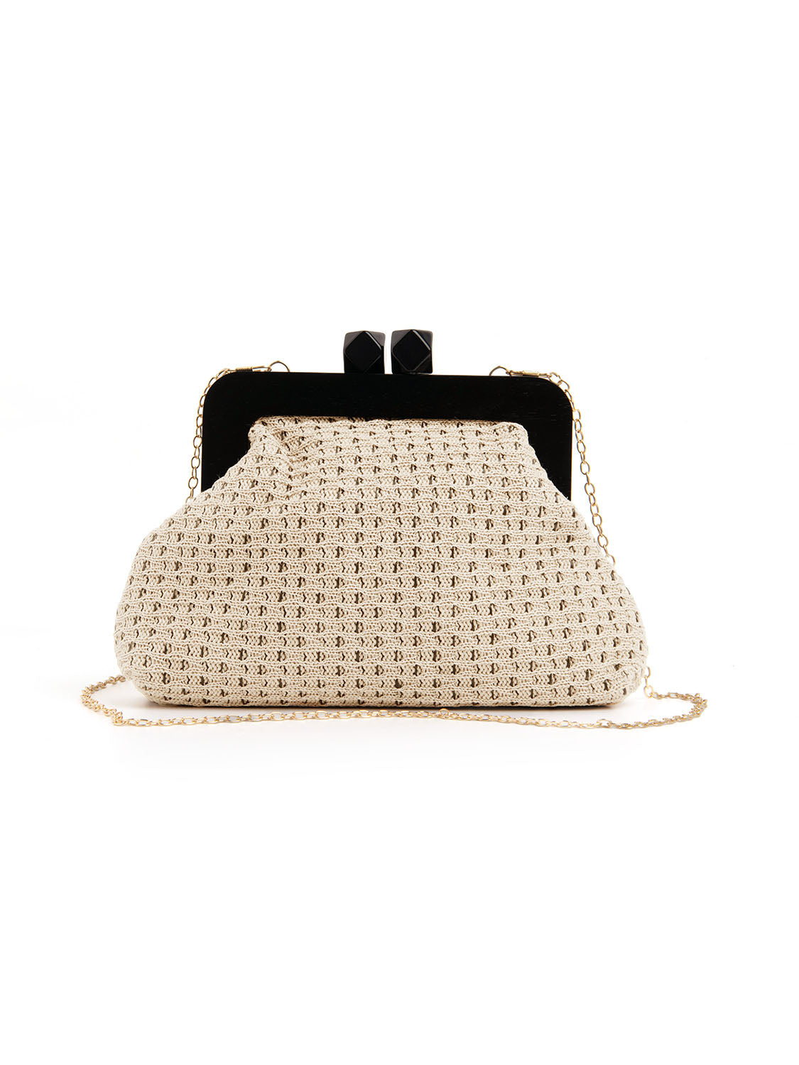 Pochette in tessuto - BEIGE